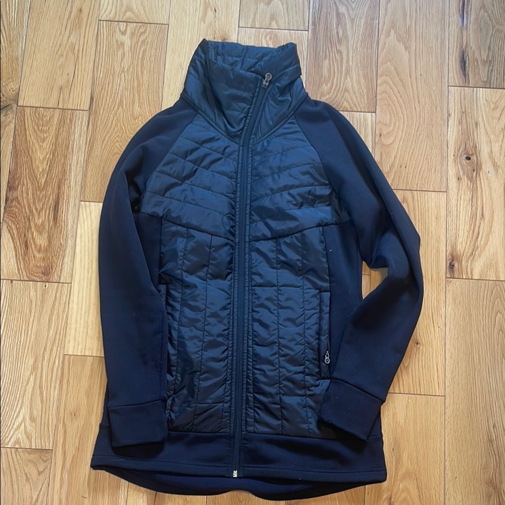 Avalanche Black Puffer Jacket with Stand-Up Collar